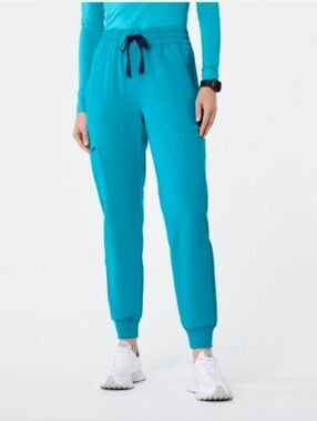 Figs Teal High Waisted Uman Relaxed Jogger Scrub Pants